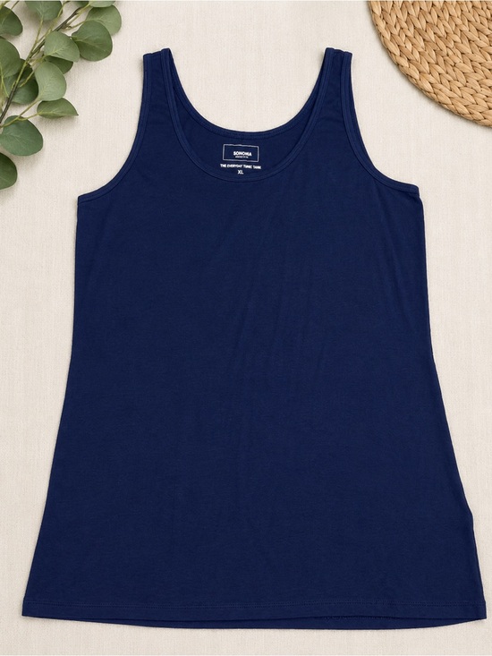 Sonoma Tops - Sonoma Navy Scoop Neck Tank Top